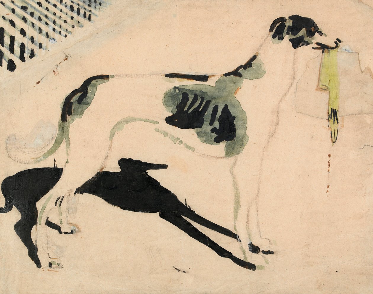Vinttikoira hansikkaalla (akvarelli ja grafiitti paperille) tekijältä William Nicholson