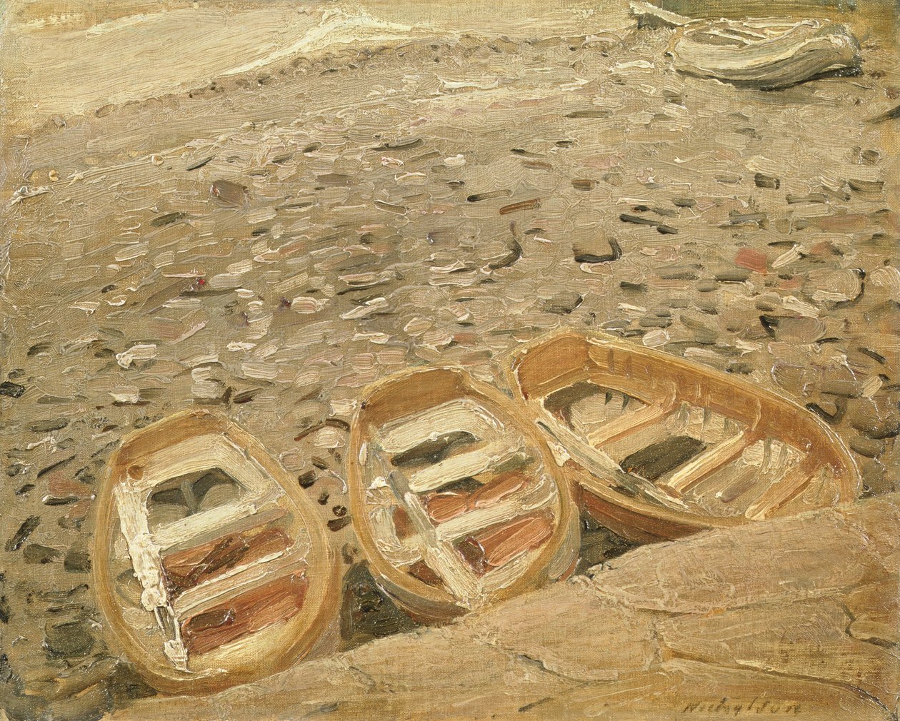 Kolme venettä, n. 1928 (öljy kankaalle) tekijältä William Nicholson