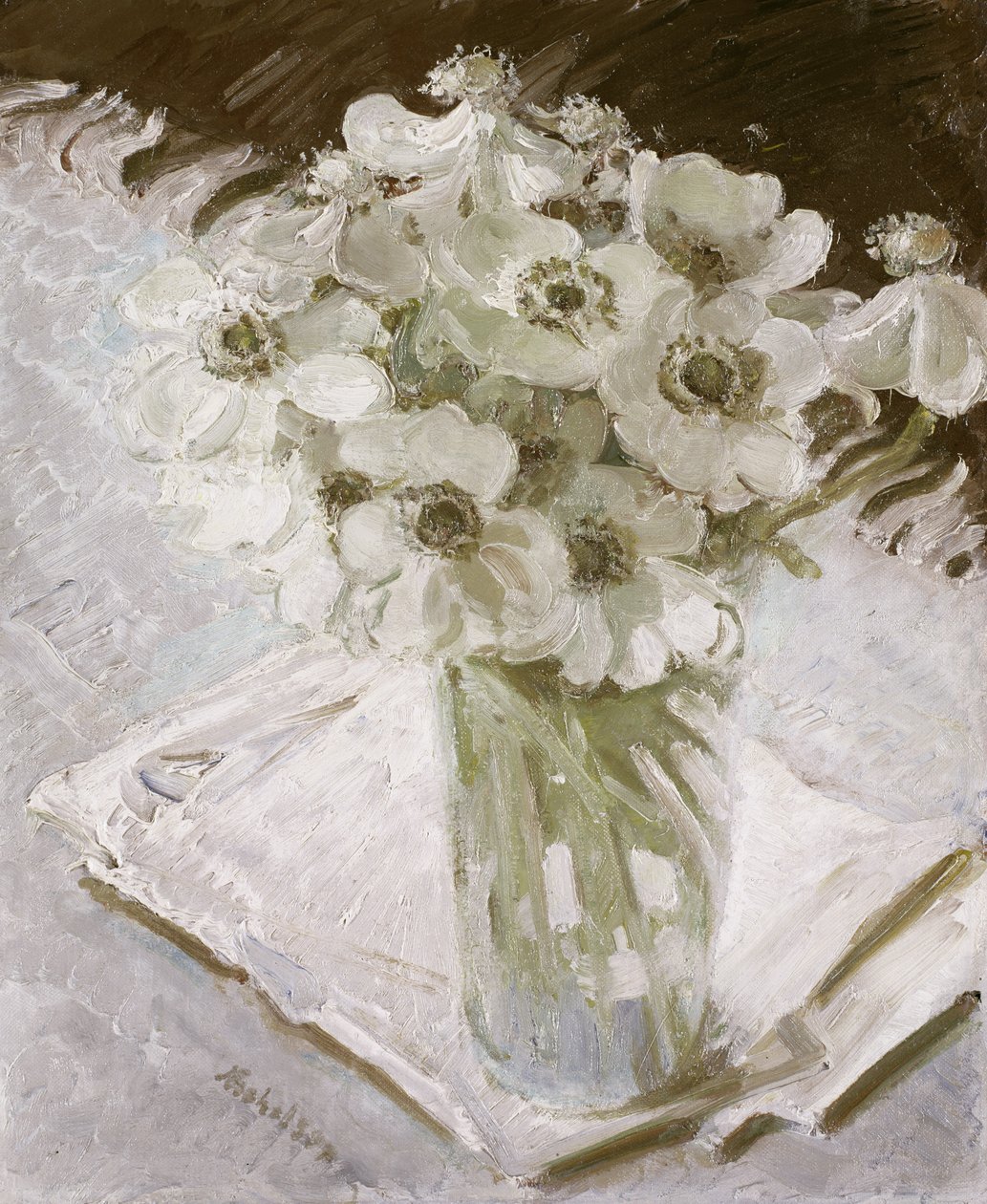 White Anemone (öljy kankaalle) tekijältä William Nicholson