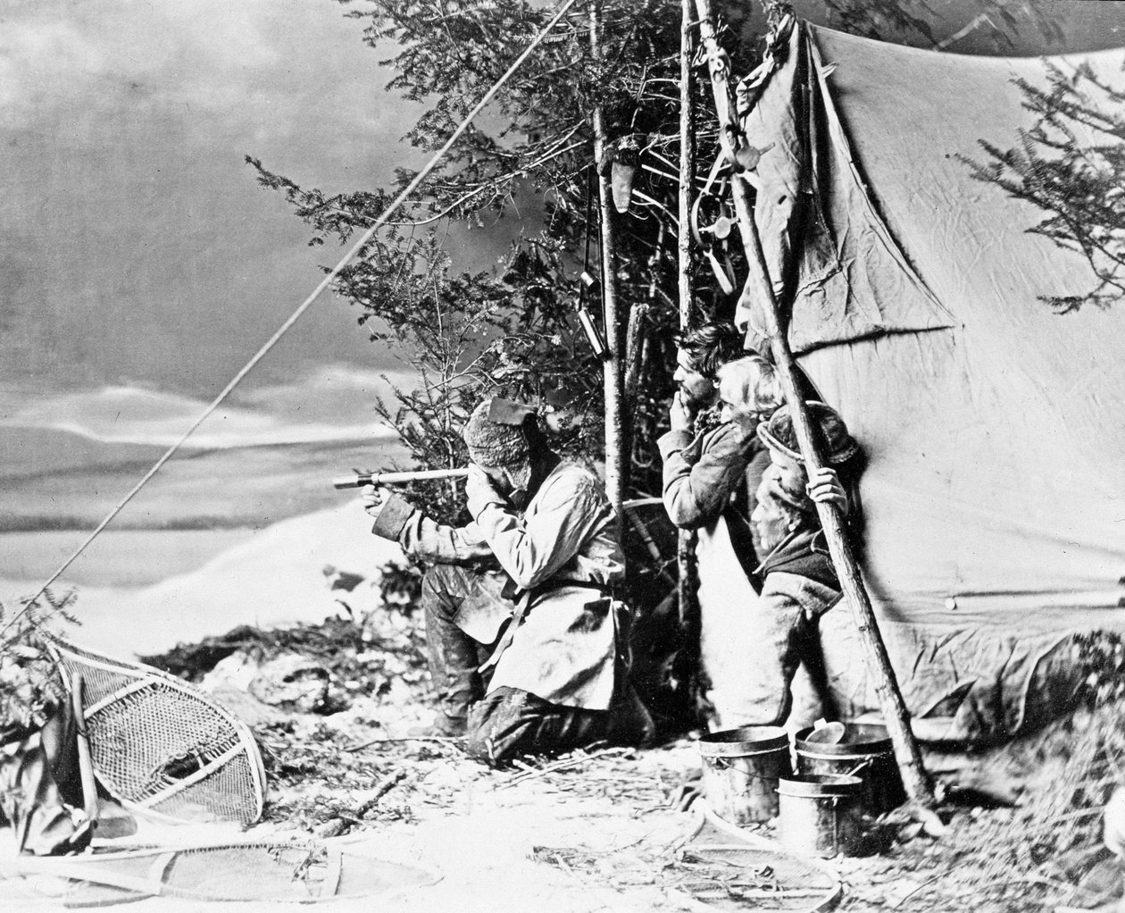Trapperin elämä Kanadassa, kuva Nottman, noin 1890. tekijältä William Notman