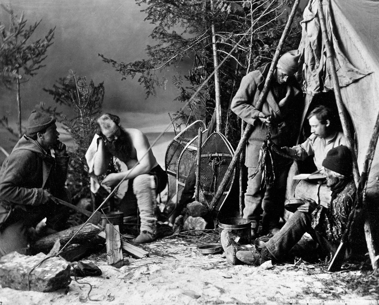 Trapperin elämä Kanadassa, kuva Nottman, noin 1890. tekijältä William Notman
