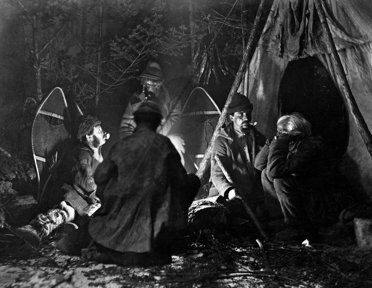 Trapperin elämä Kanadassa, kuva Nottman, noin 1890. tekijältä William Notman