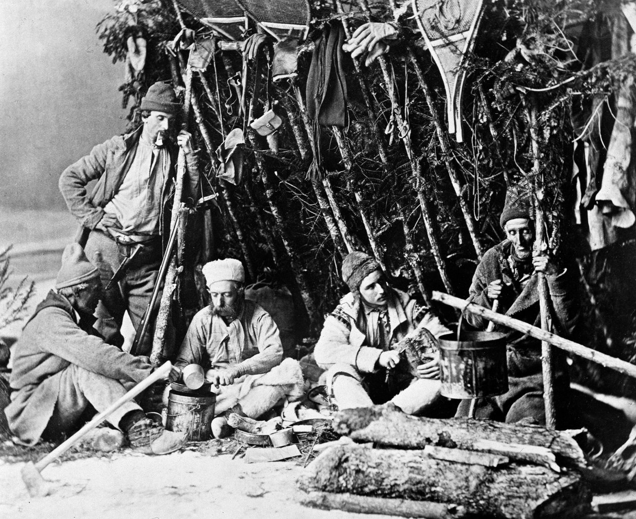 Trapperin elämä Kanadassa, kuva Nottman, noin 1890. tekijältä William Notman