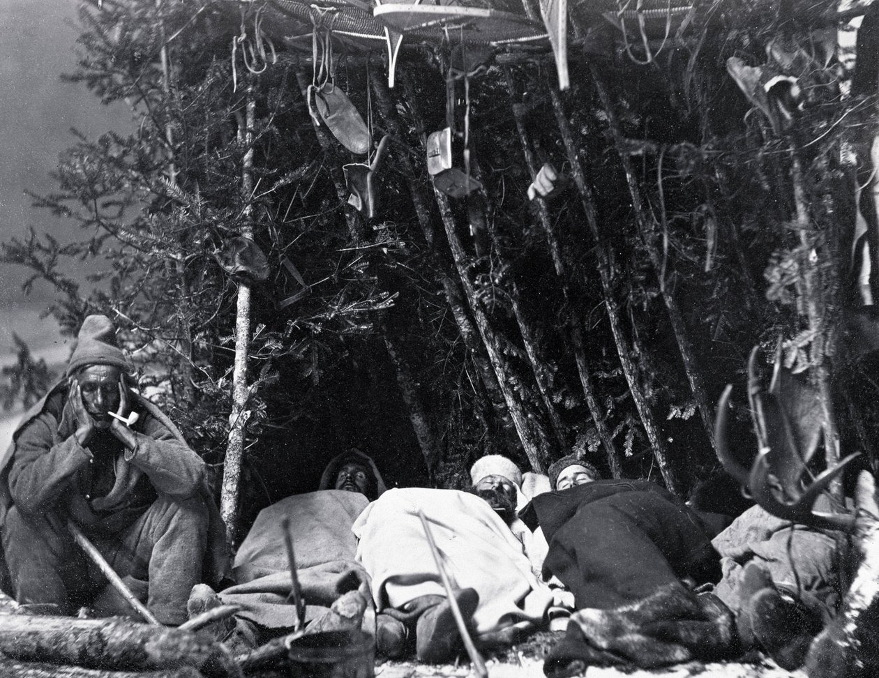 Trapperin elämä Kanadassa, kuva Nottman, noin 1890. tekijältä William Notman