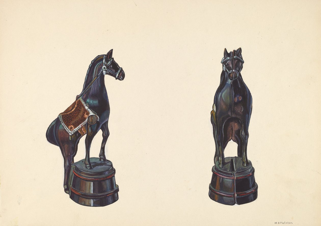 Horse on Barrel Bank, n. 1938. tekijältä William O. Fletcher