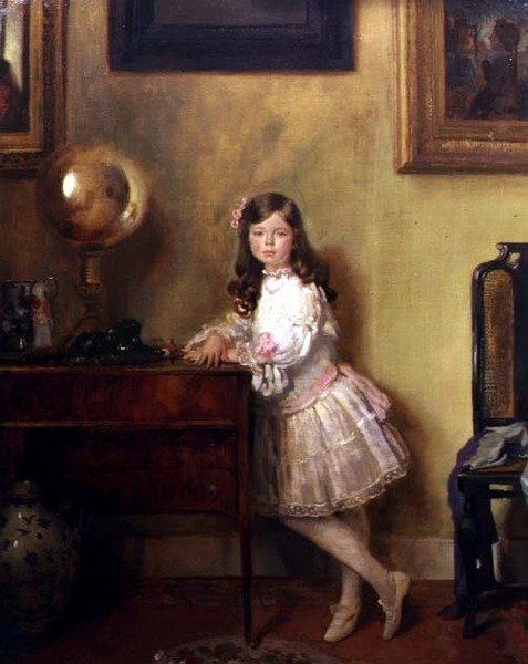 Neiti Anne Harmsworth sisätiloissa tekijältä William Orpen