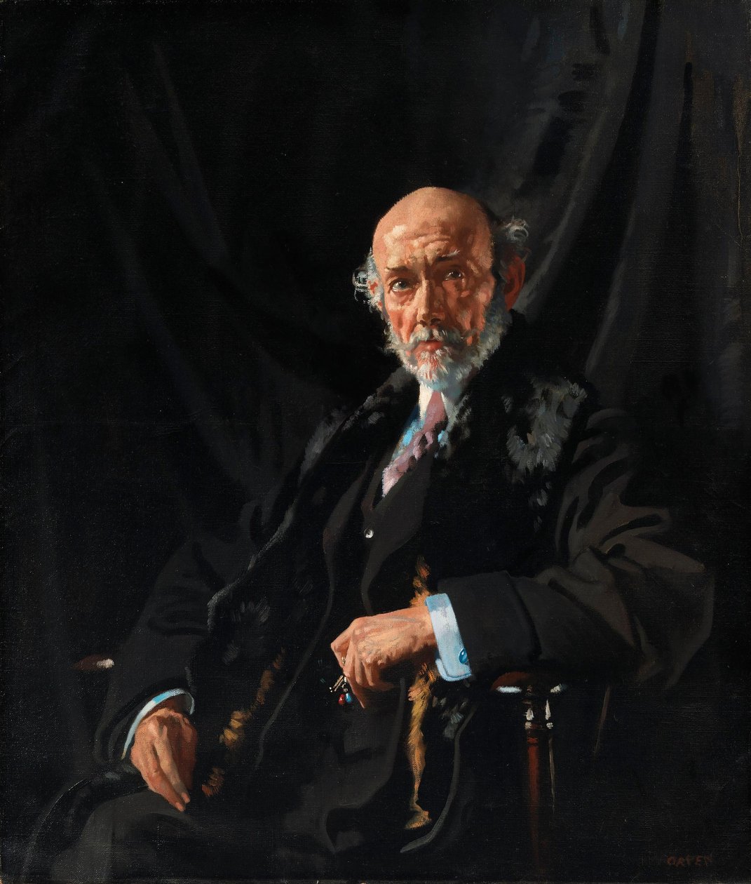 Sotakirjeenvaihtaja ja lehtimies tri E. J. Dillonin muotokuva tekijältä William Orpen