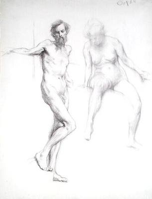 Tutkimus miehestä ja naisesta (kynä paperille) tekijältä William Orpen