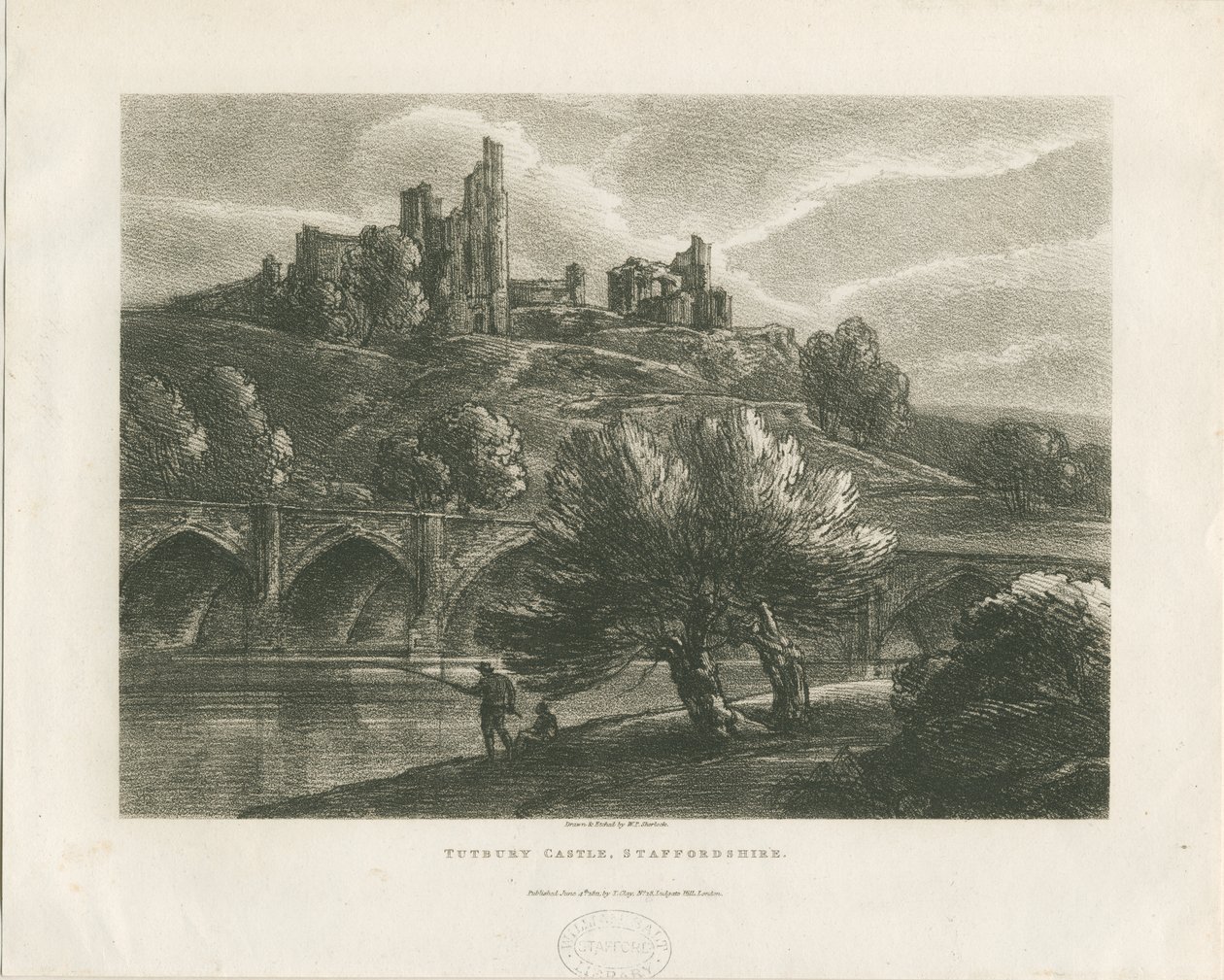 Tutburyn linna – Etelänäkymä: sinkografi, nd [c 1811] tekijältä William P Sherlock