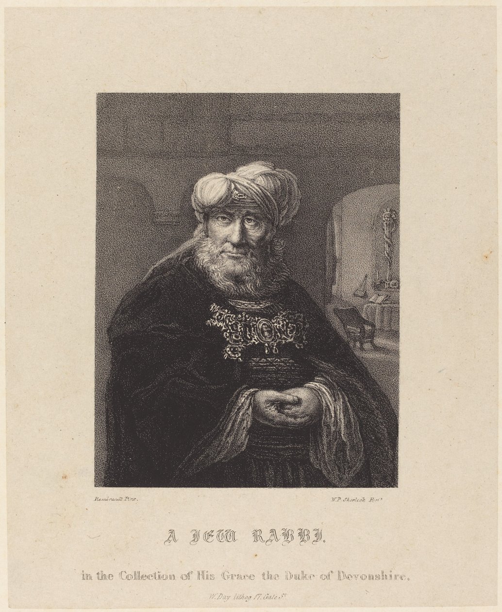 Juutalainen rabbi tekijältä William P. Sherlock after Rembrandt van Rijn