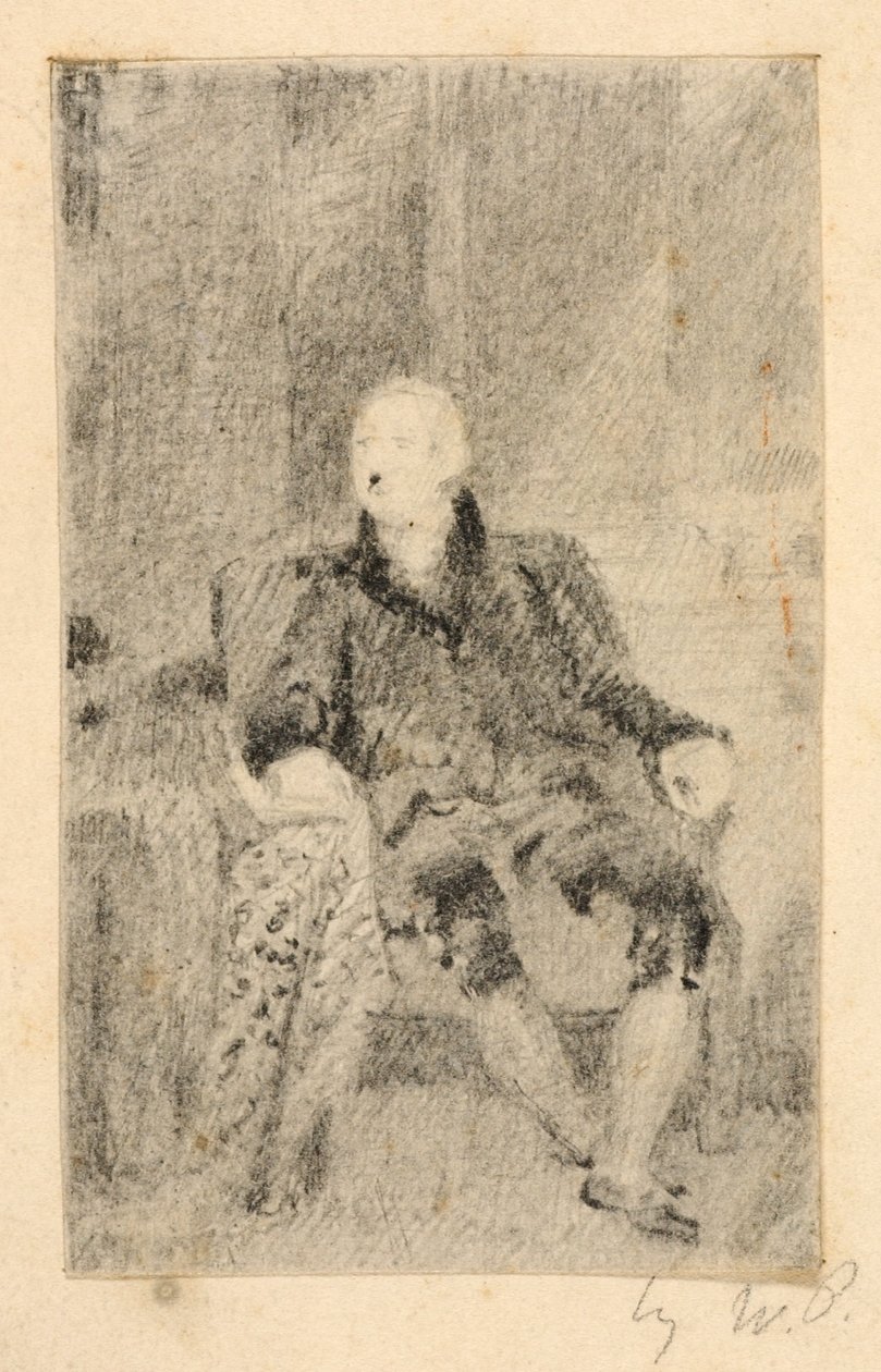 Istuva mies 1700-luvun mekossa tekijältä William Page