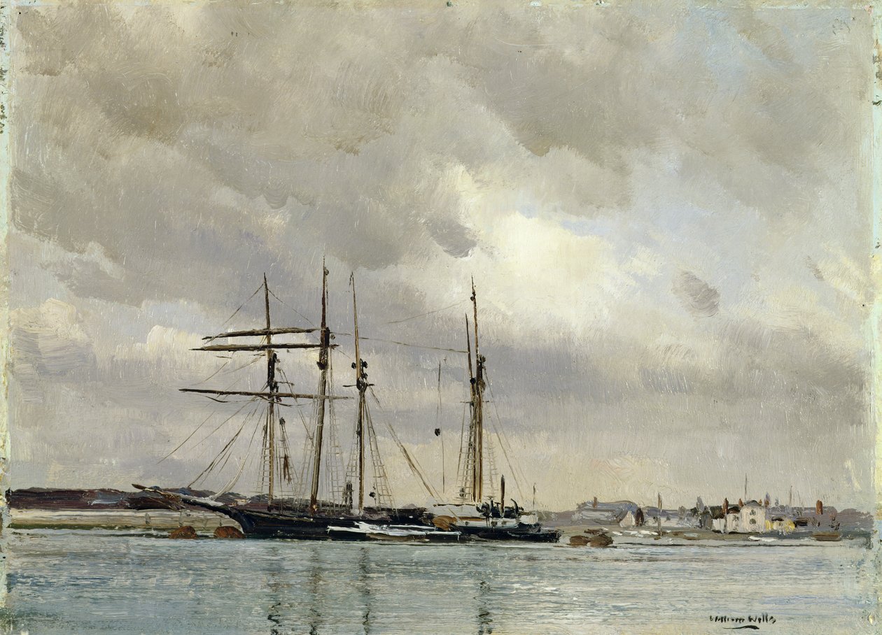 Boats in Harbour, Loading China Clay, n.1900 tekijältä William Page Atkinson Wells