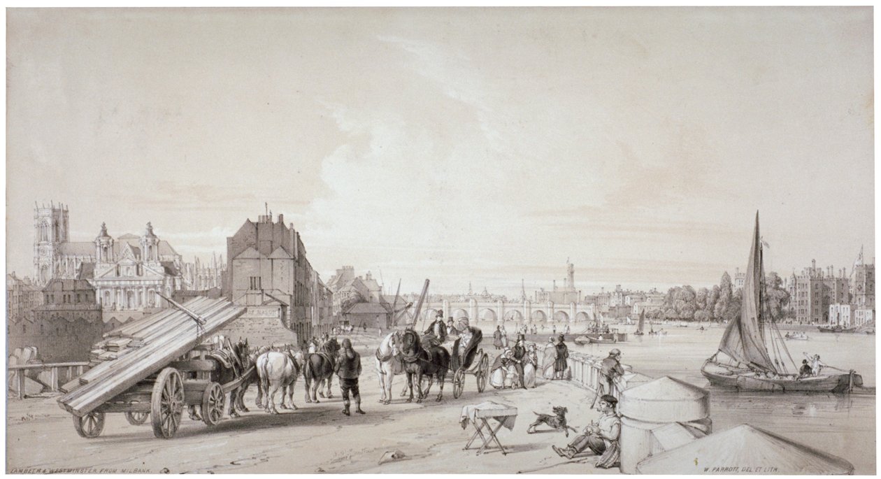 Millbank, Westminster, Lontoo, 1841 tekijältä William Parrott