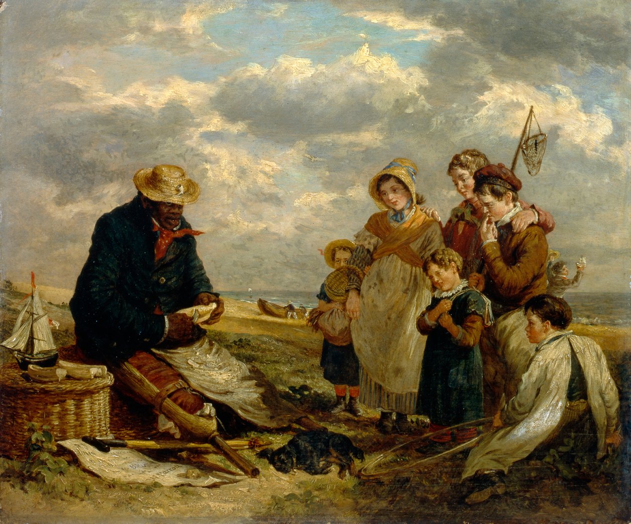 Neekeriveneenrakentaja, noin 1850 (öljy paneelille) tekijältä William Parrott