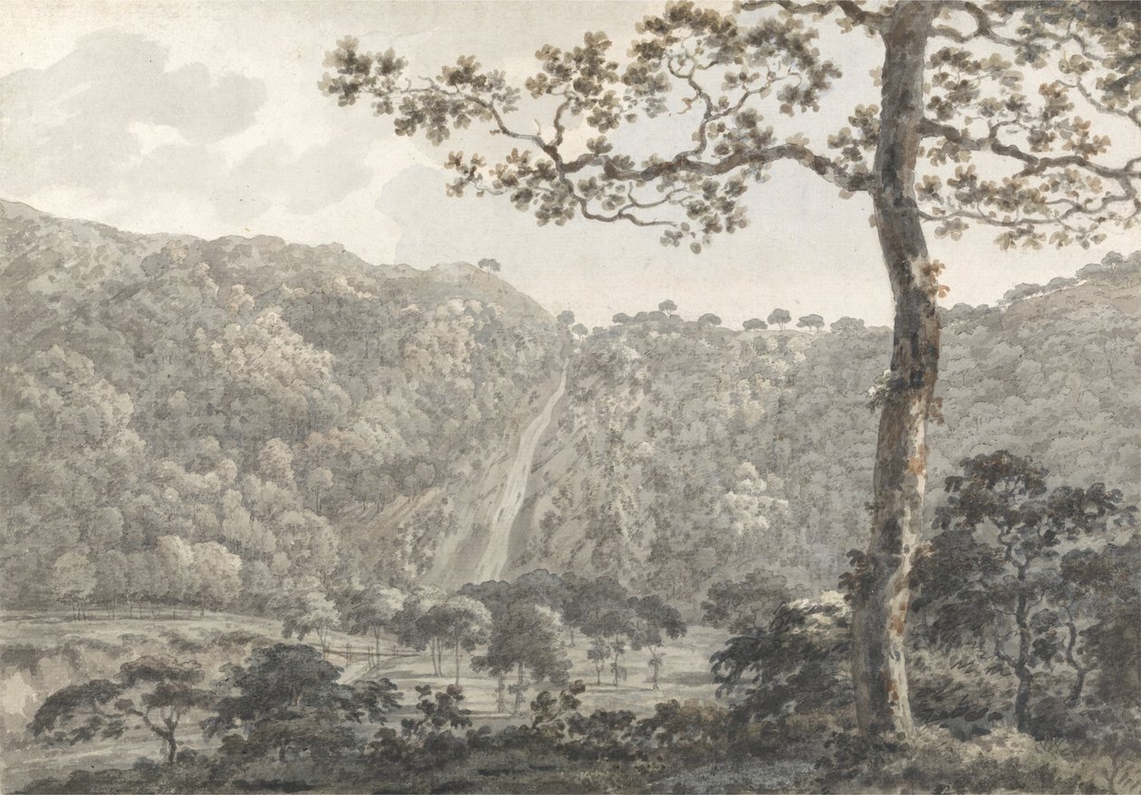 The Falls at Powerscourt, Co. Wicklow, Irlanti (wc paperilla) tekijältä William Pars