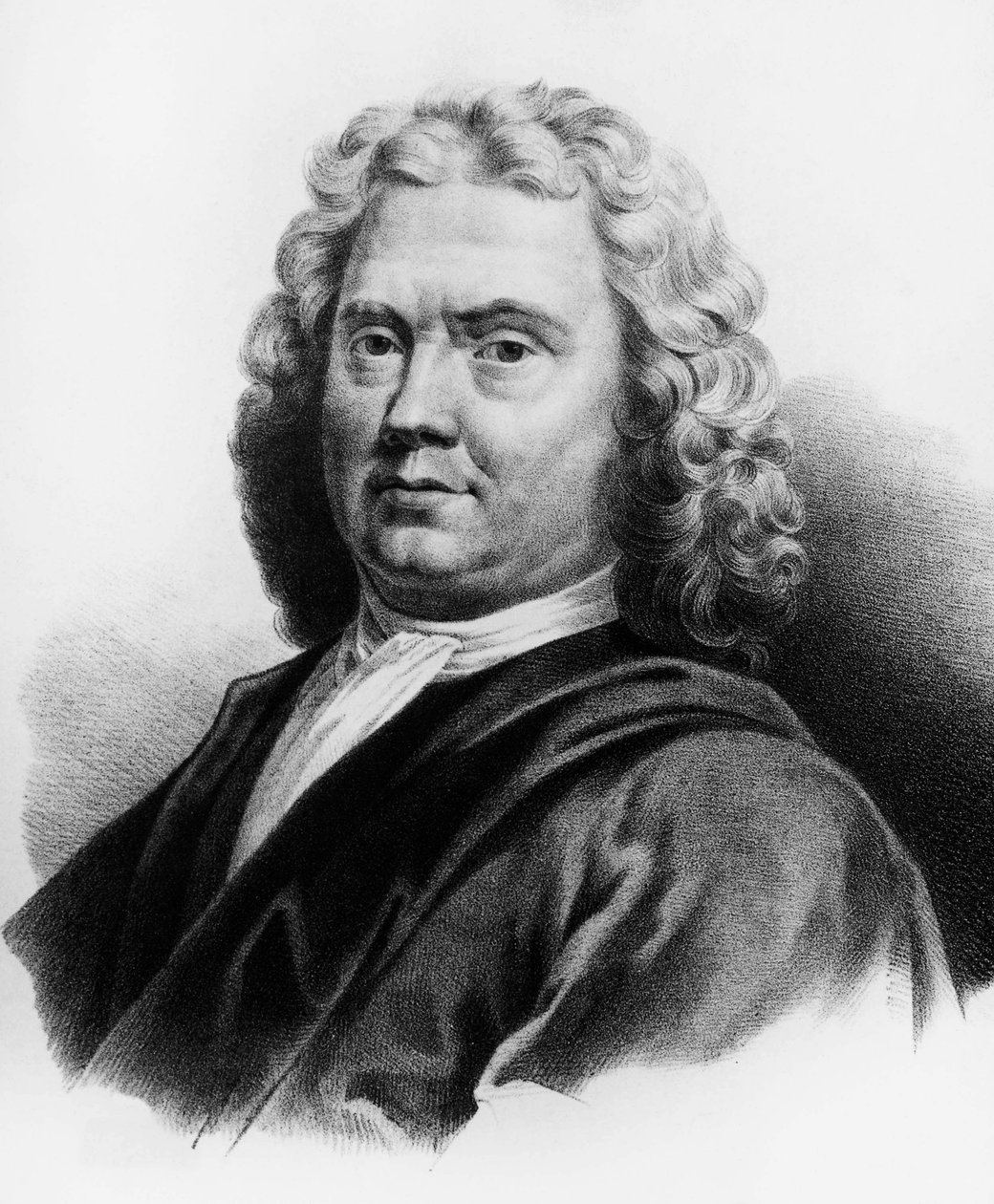 Herman Boerhaaven (1668-1738), hollantilaisen lääkärin, kemistin ja kasvitieteilijän muotokuva, kaiverrus tekijältä Nicolas Toussaint Charlet