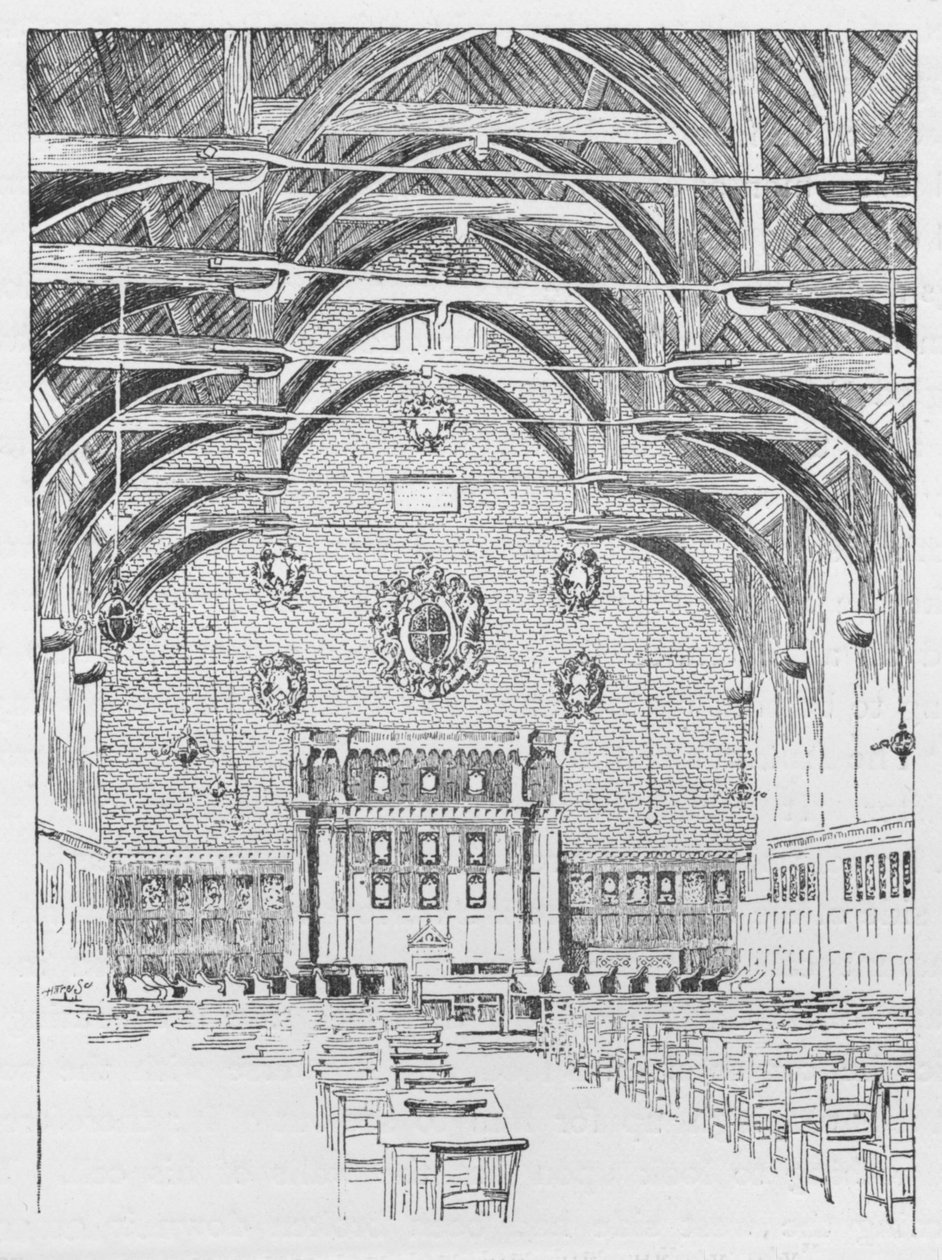 Westminster Schoolroom, entinen The Abbots Dormitory, n. 1897 tekijältä William Patten