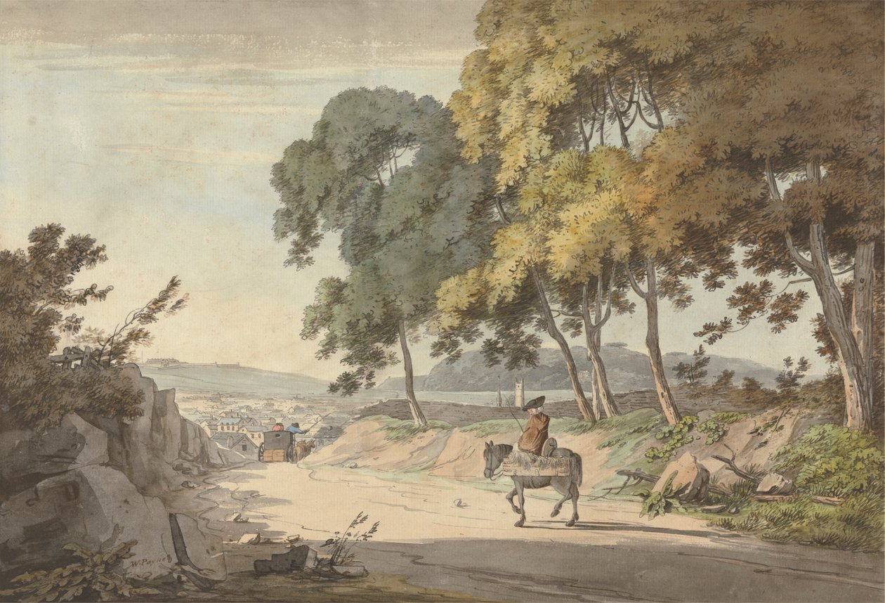 Näkymä Plymouthiin otettu Seven Trees, Exeter Road tekijältä William Payne