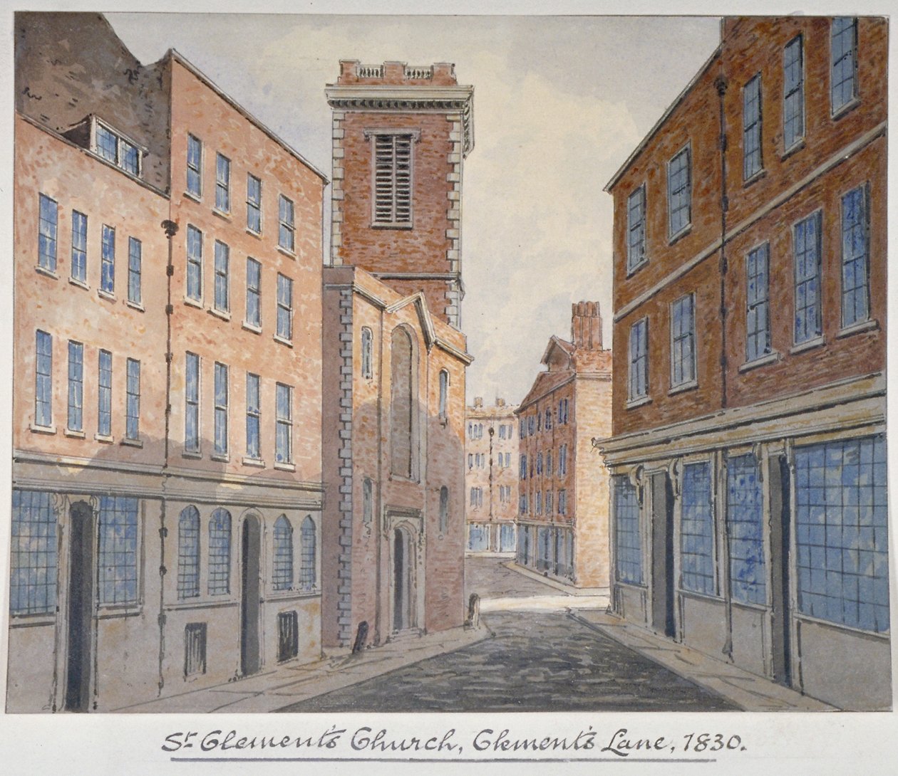 St Clementin kirkko, Eastcheap, Lontoo, 1830 tekijältä William Pearson