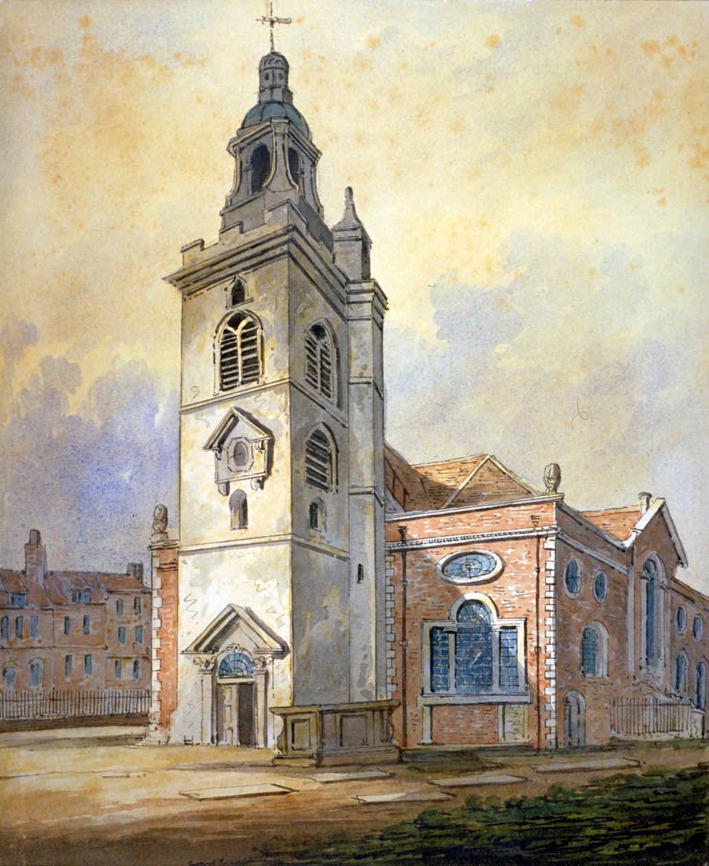 Pyhän Marian kirkko, Whitechapel, Lontoo, n. 1815 tekijältä William Pearson