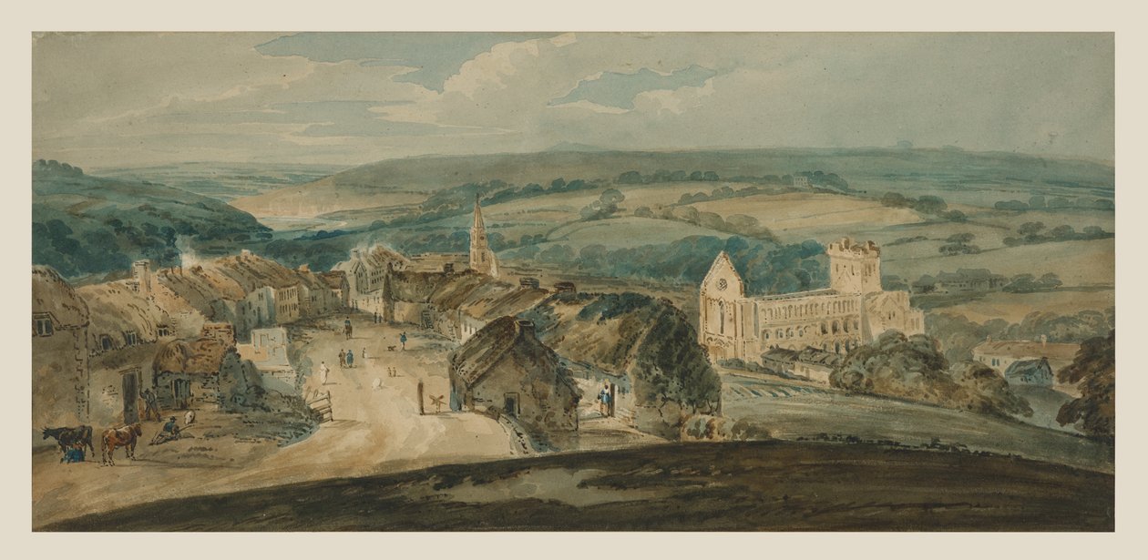 Jedburgh From A Height (akvarelli paperille) tekijältä William Pearson