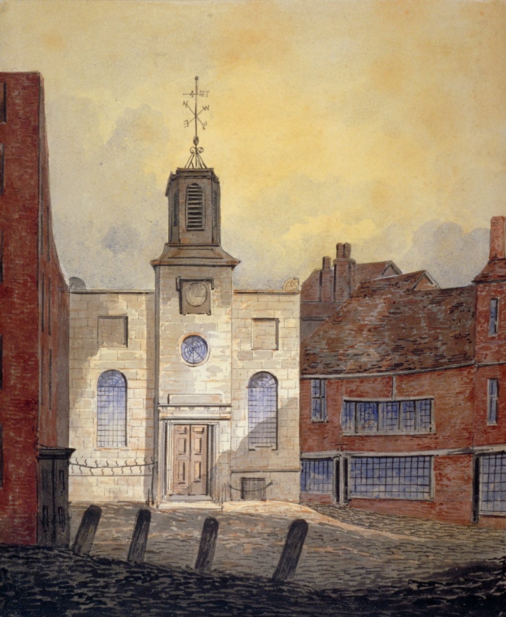 Näkymä Holy Trinity Church -kirkolle, Minories, Lontoon kaupunki, 1810 tekijältä William Pearson