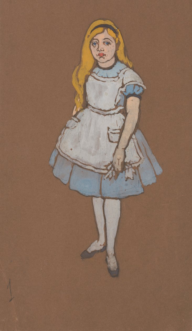 Liisa-asusuunnittelu Liisa Ihmemaassa, 1915, 1915. tekijältä William Penhallow Henderson