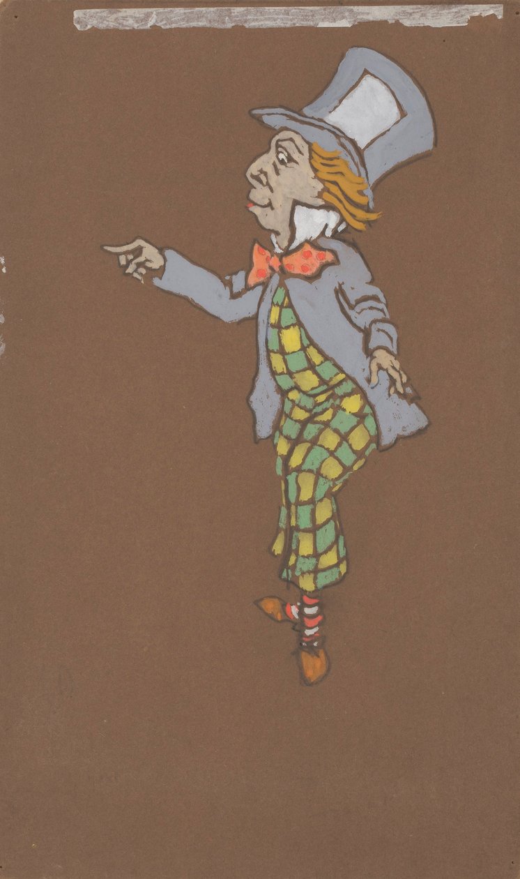 Hullu hatuntekijä (pukusuunnittelu elokuvaan Liisa ihmemaassa, 1915). tekijältä William Penhallow Henderson