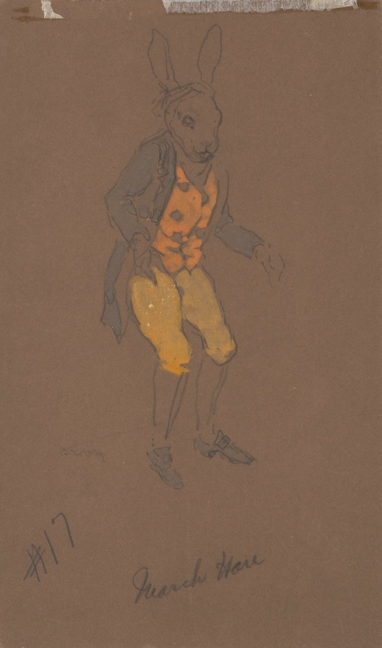Maaliskuun jänis (pukusuunnitelma elokuvasta Liisa Ihmemaassa, 1915) tekijältä William Penhallow Henderson