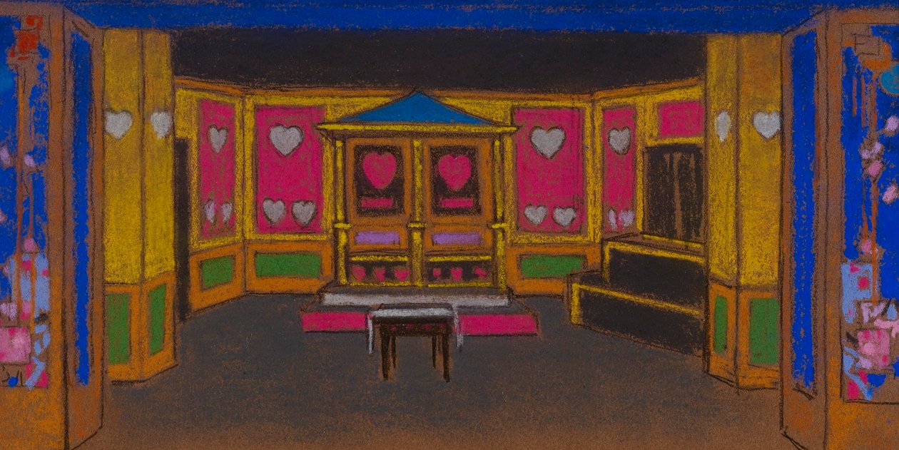 The Court of Hearts (Liisa Ihmemaassa -elokuvan lavastus). tekijältä William Penhallow Henderson