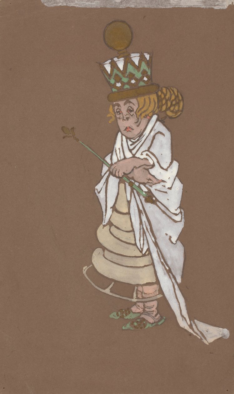 Valkoinen kuningatar (pukusuunnittelu elokuvaan Liisa Ihmemaassa) 1915 tekijältä William Penhallow Henderson