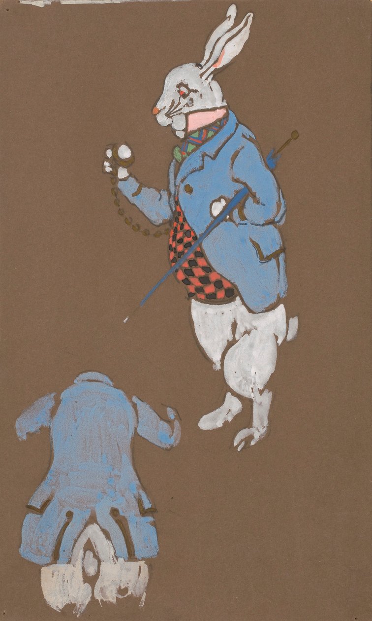Valkoinen kani (pukusuunnittelu elokuvaan Liisa Ihmemaassa, 1915). tekijältä William Penhallow Henderson