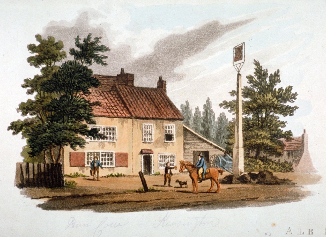 Dun Cow Inn, Kensington, Lontoo, vuosi 1810 tekijältä William Pickett