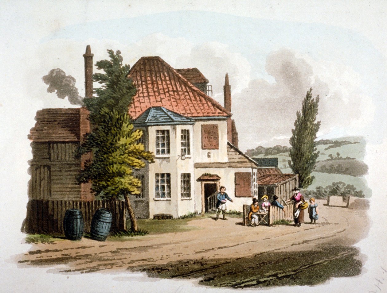 Farthing Pie House Inn St Marylebone New Roadilla, Lontoossa, vuonna 1810 tekijältä William Pickett