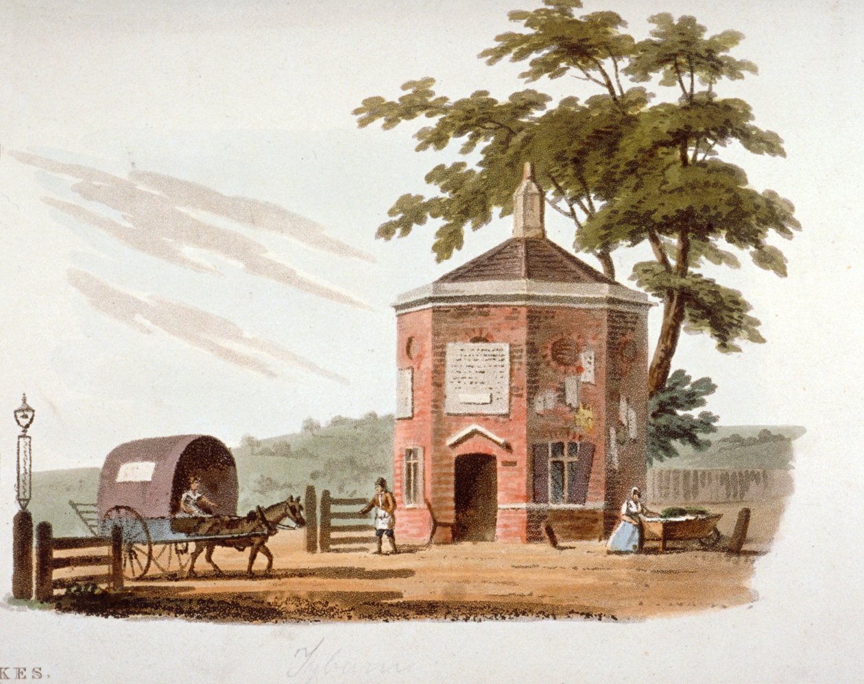 Tyburn turnpike, Lontoo, 1812 tekijältä William Pickett