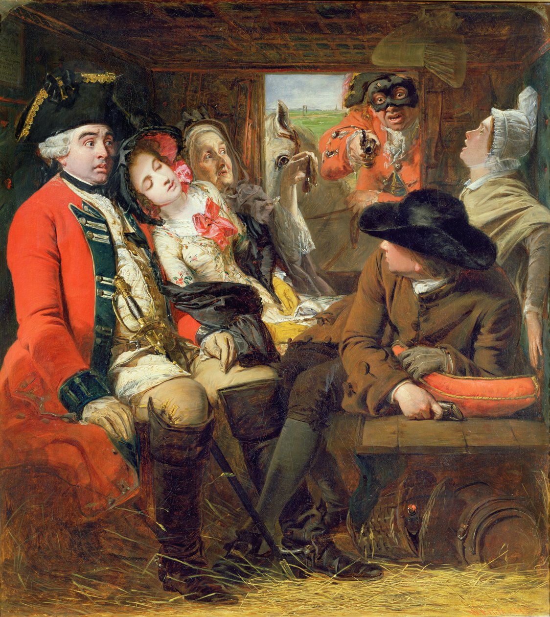 A Stagecoach Adventure, Bagshot Heath, 1848 tekijältä William Powell Frith