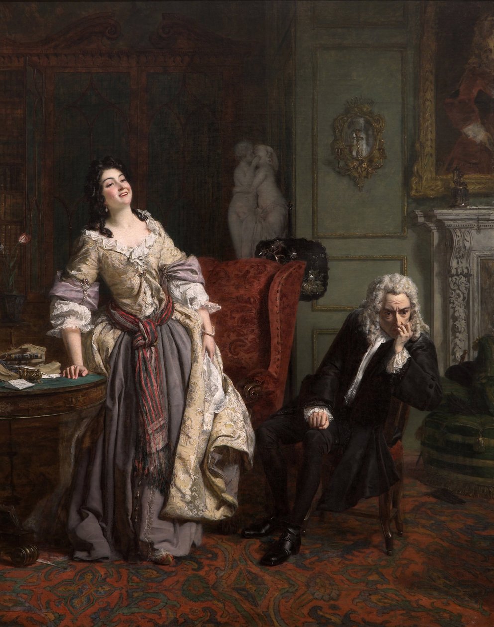 Alexander Pope julisti rakkautensa Lady Mary Wortley Montagulle vuonna 1852 tekijältä William Powell Frith