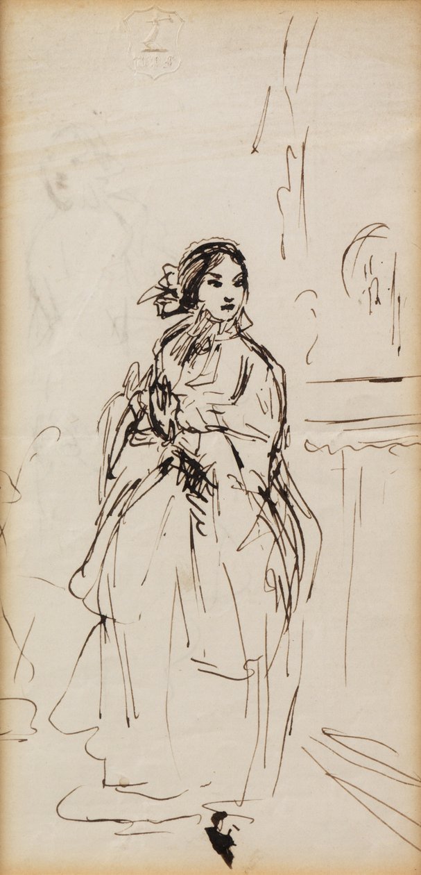 Kiireinen tyttö (kynä ja muste) tekijältä William Powell Frith
