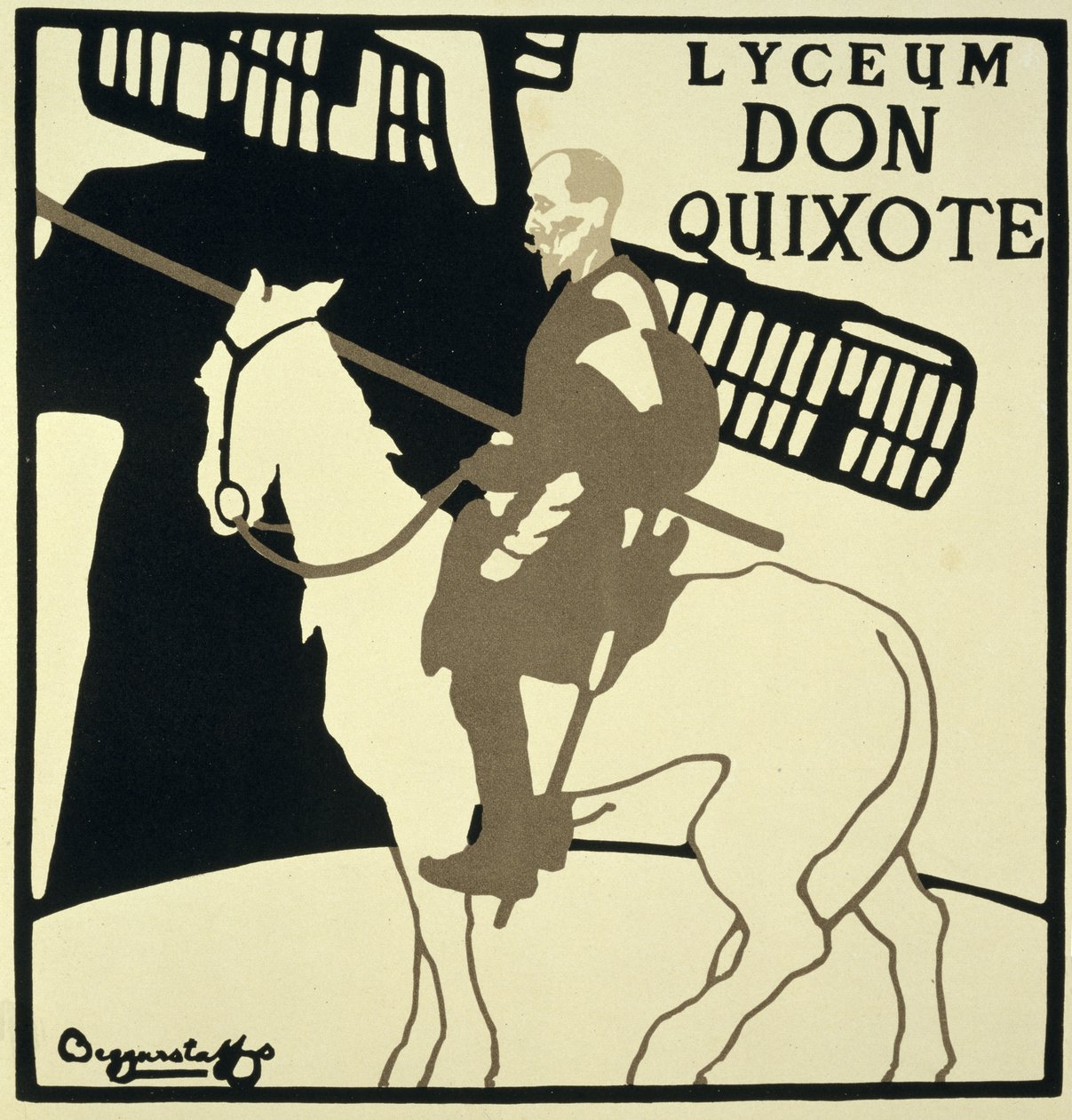 Jäljennös julisteesta, joka mainostaa "Don Quijotea", Lyceum Theater tekijältä William and Pryde James Nicholson