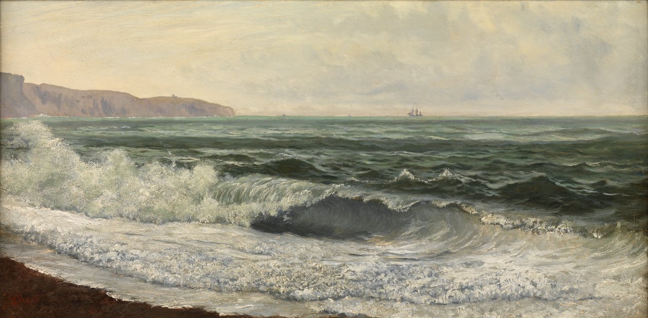 Karu sää, West Bay, Dorset (öljy paneelissa) tekijältä William Pye