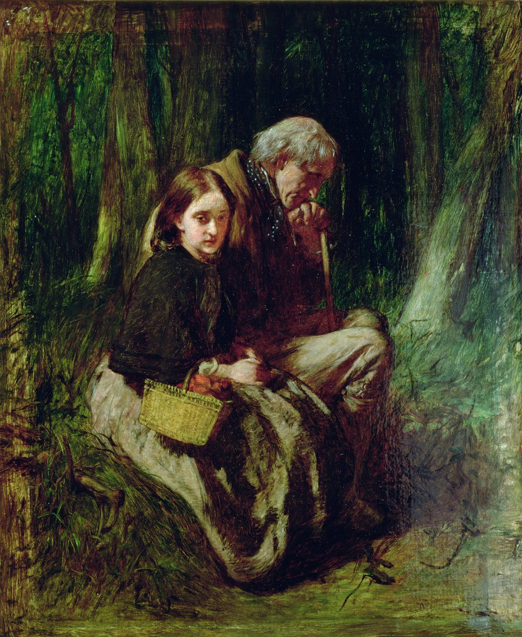 Pikku Nell ja hänen isoisänsä metsässä tekijältä William Quiller Orchardson