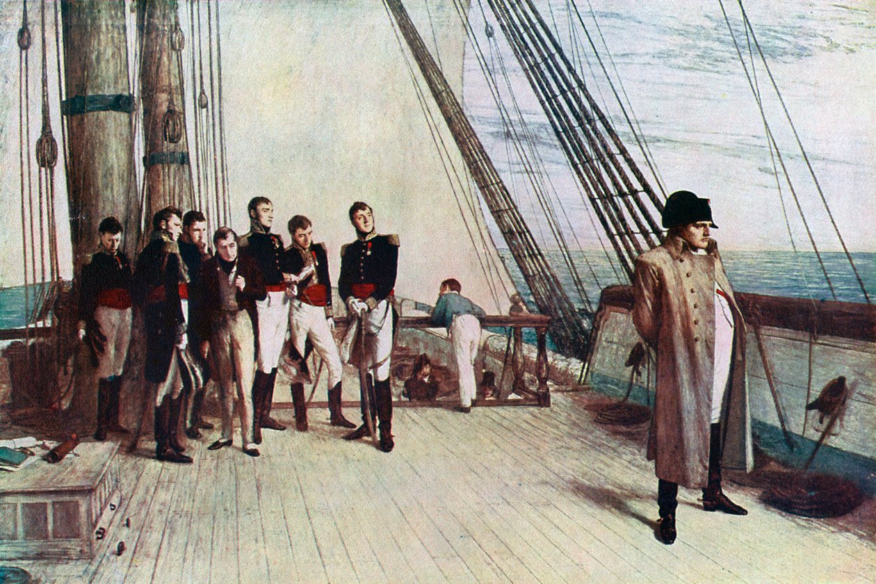 Napoleon Bellerophonissa, 1815, 1880. tekijältä William Quiller Orchardson