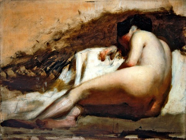Alastonkuvaus (öljy kartongille) tekijältä William Quiller Orchardson