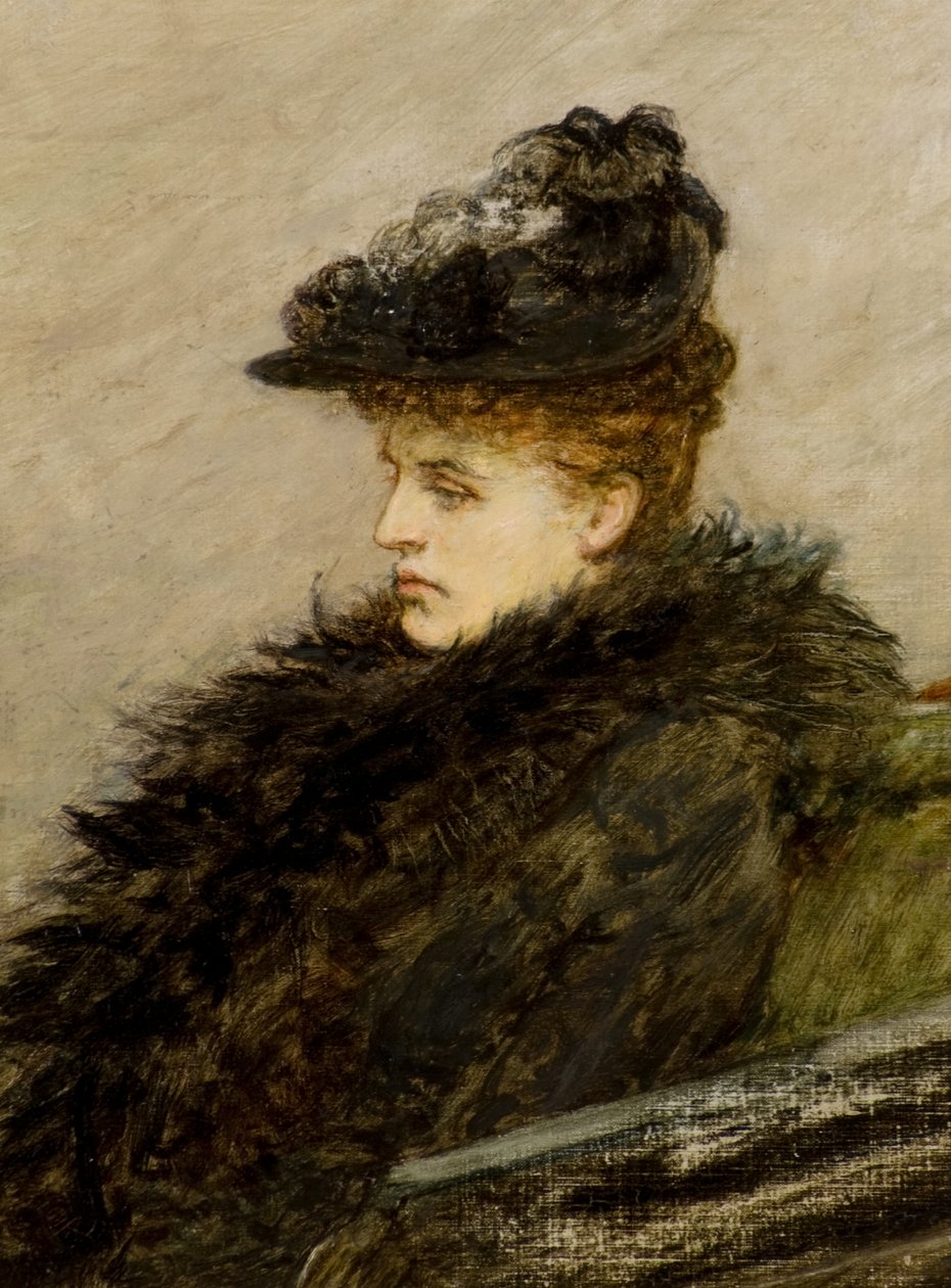 The Feather Boa, n. 1892 (öljy kankaalle) tekijältä William Quiller Orchardson