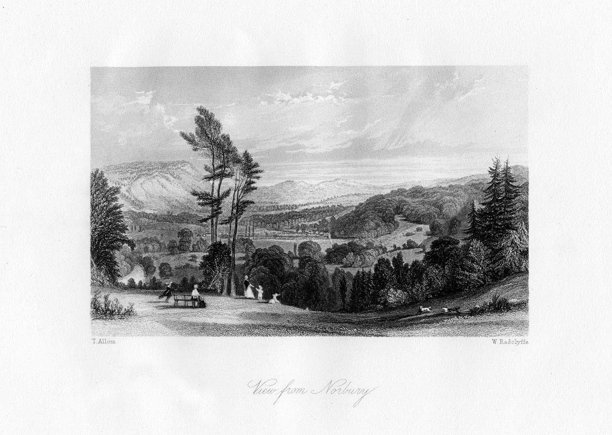 Näkymä Norburysta, Surreysta, 1800-luku. tekijältä William Radclyffe