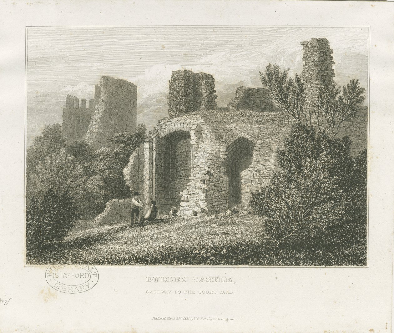 Dudley Castle - The Keep: kaiverrus, nd [c1831] (tulostus) tekijältä William Radclyffe