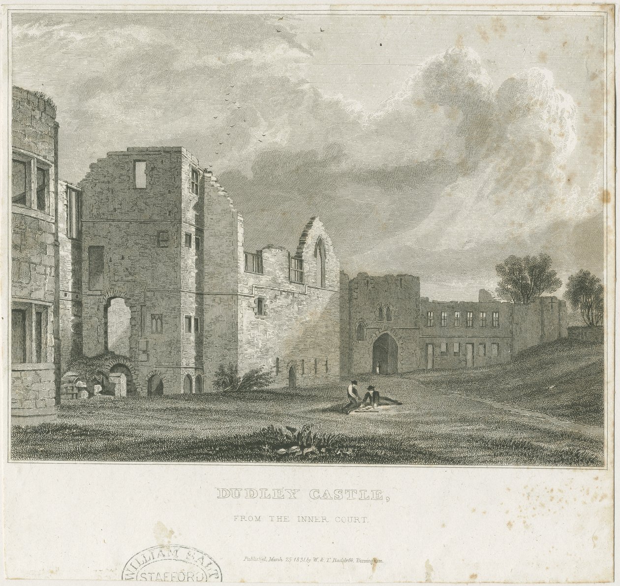 Dudley Castle - The Keep: teräskaiverrus, nd [c1831] tekijältä William Radclyffe