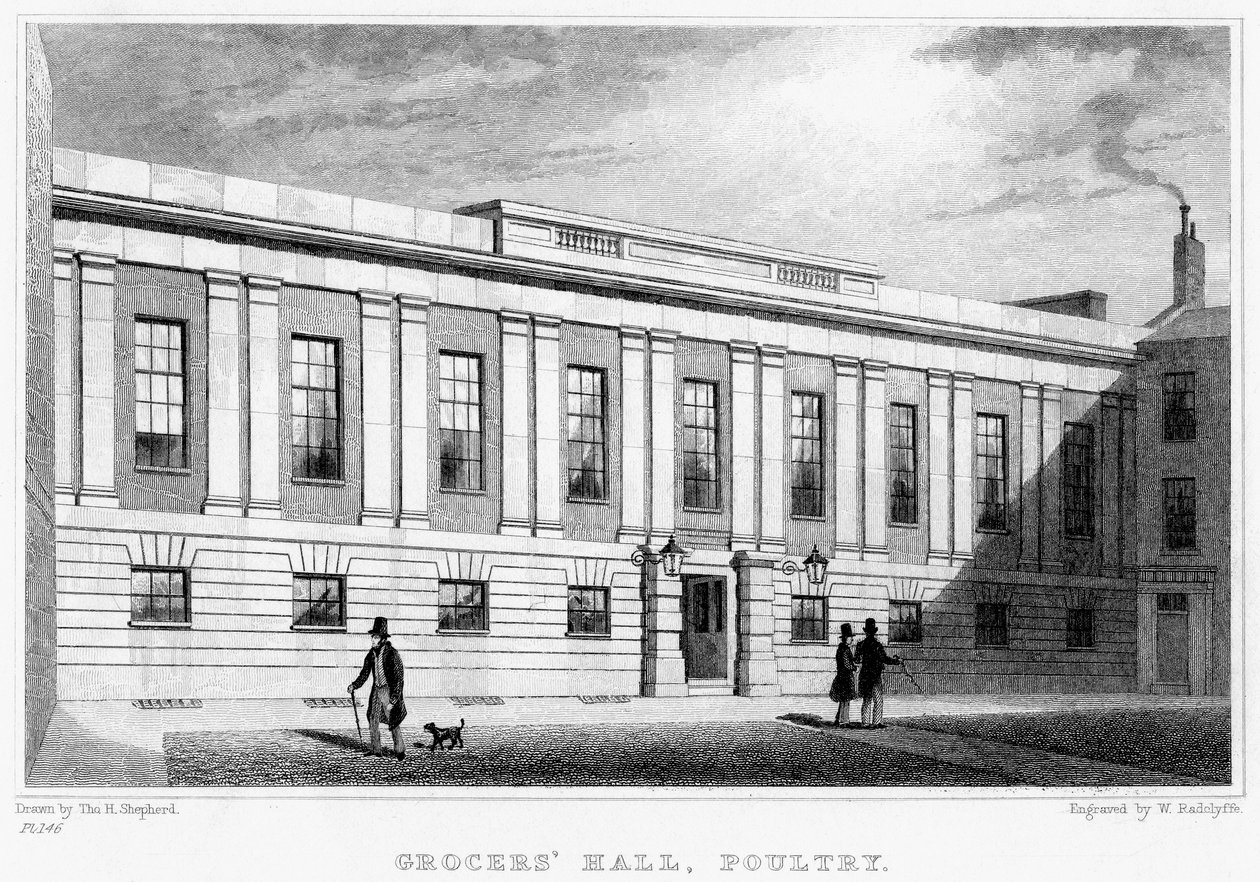 Grocers Hall, Siipikarja, Lontoon kaupunki, 1800-luku. tekijältä William Radclyffe
