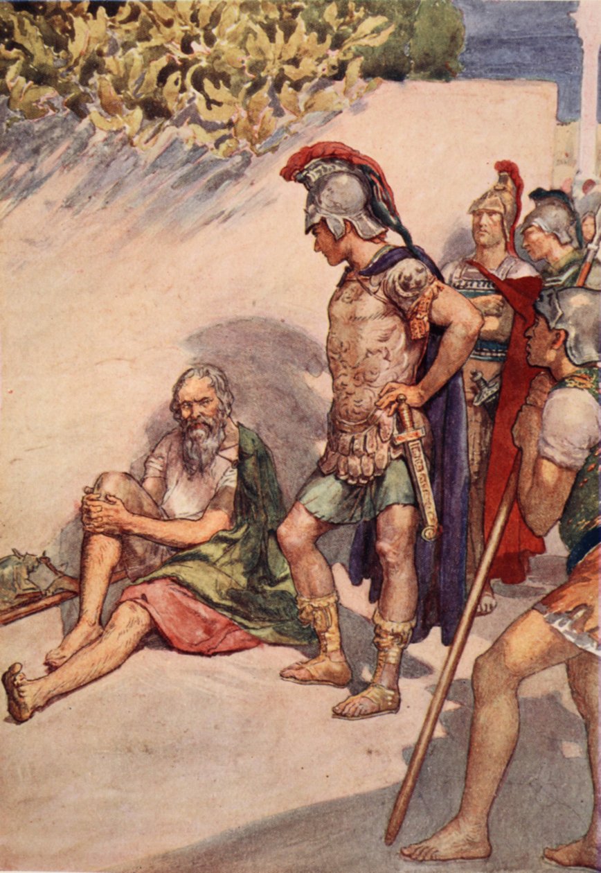 Aleksanteri ja Diogenes, kuvitus teoksesta Plutarch
