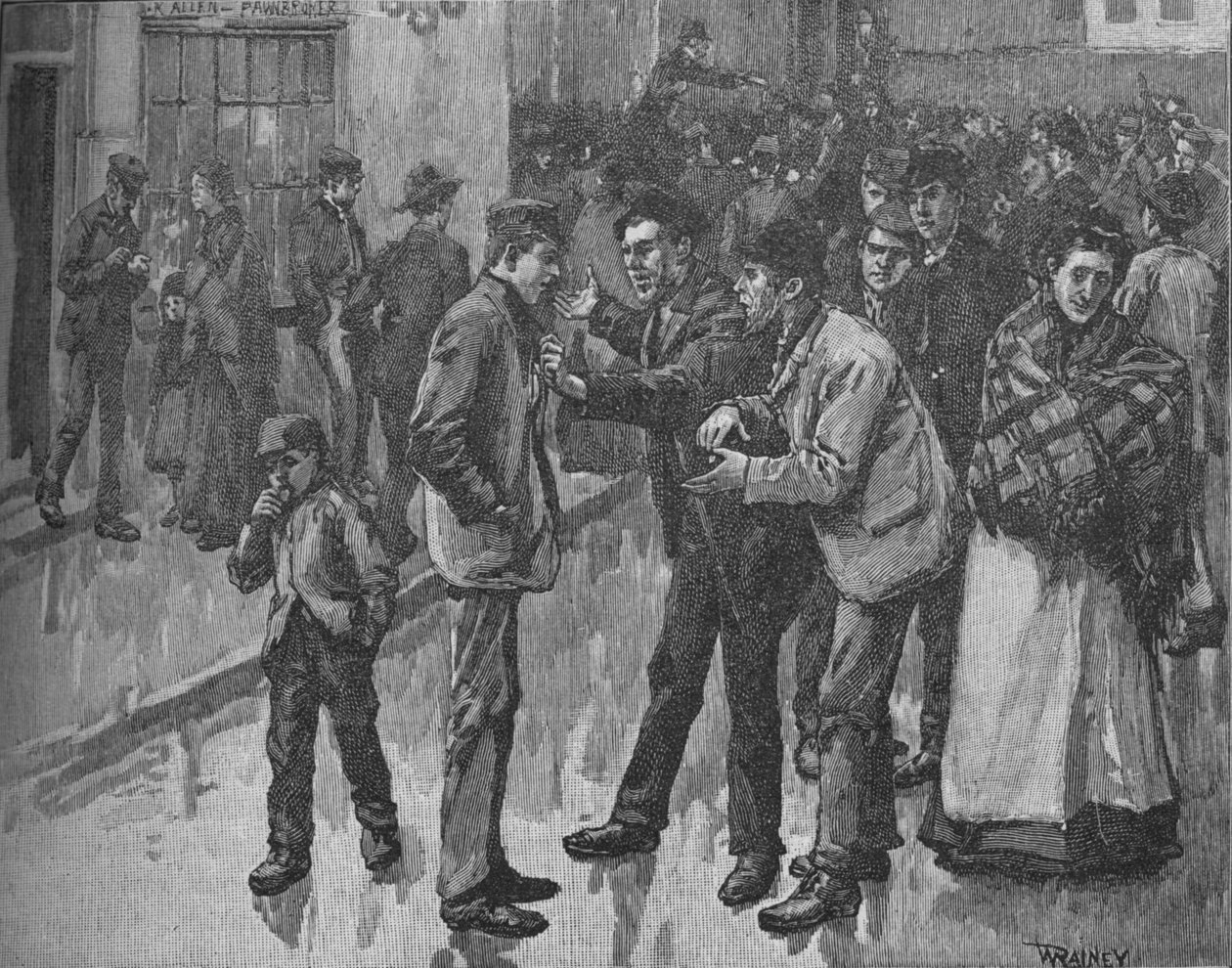 Kohtaus Prestonin lakon aikana, vuodelta 1890 tekijältä William Rainey